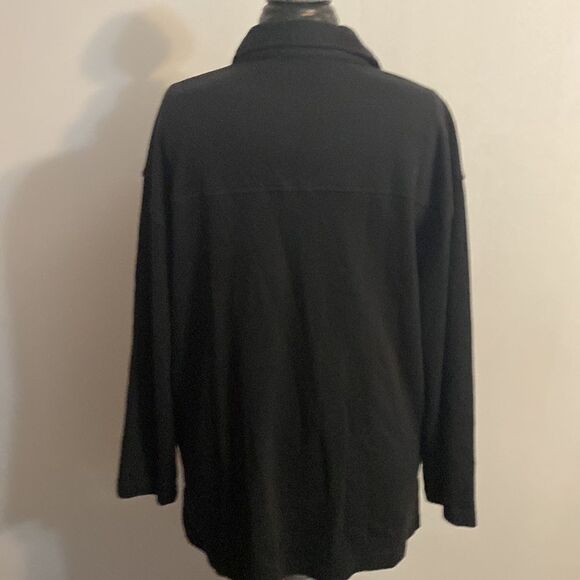 Talbots Black button down Cardigan black, size L,(100% Cotton) - Picture 2 of 3